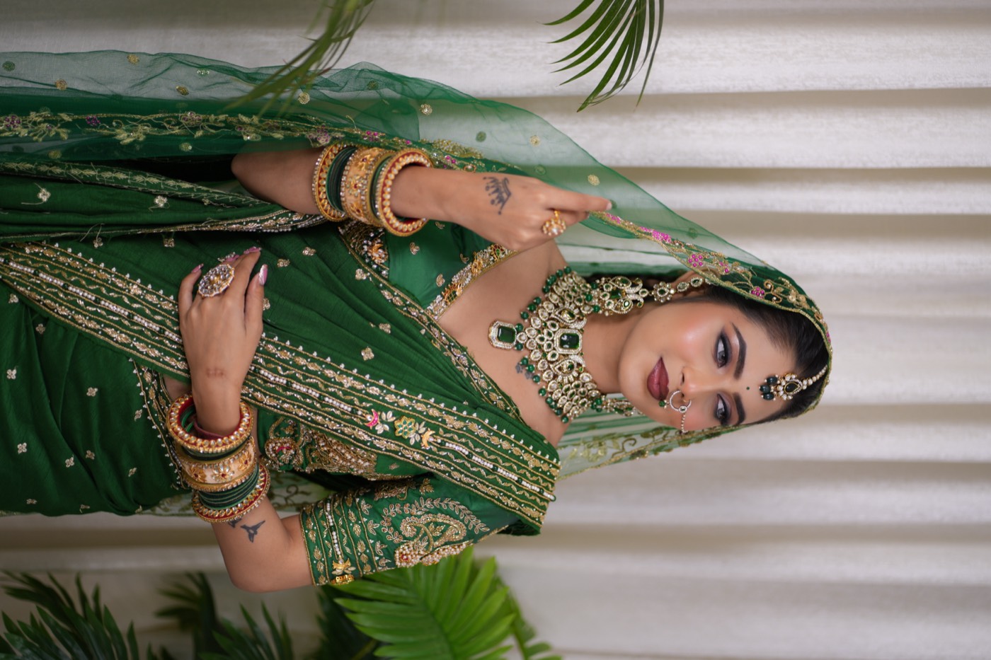 Green bridal look