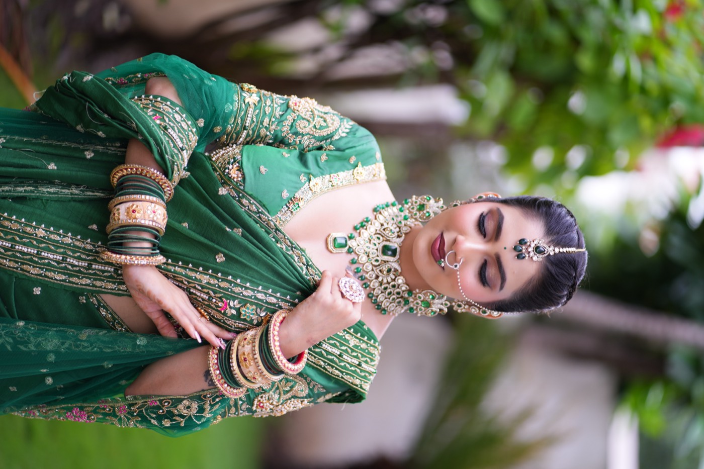 Bridal saree draping