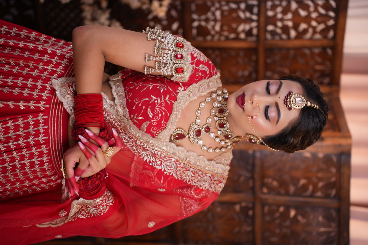 Bridal makeup detail